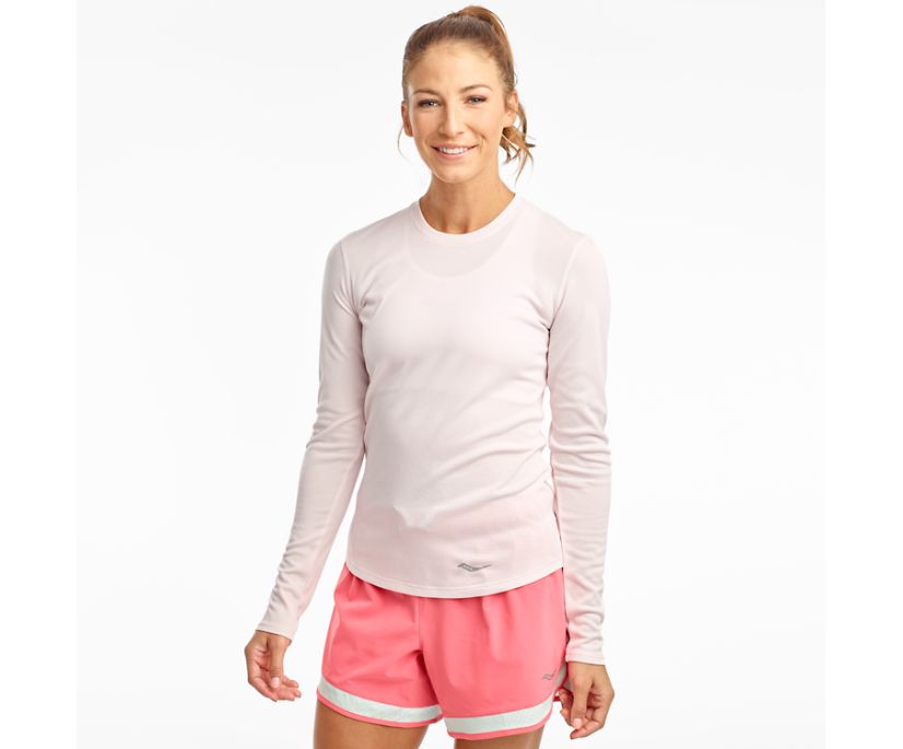 Saucony Stopwatch Long Sleeve Women\'s Shirts Pink | Canada 299DFMN